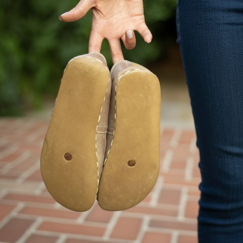 Women Barefoot Light Brown Slip On Shoes