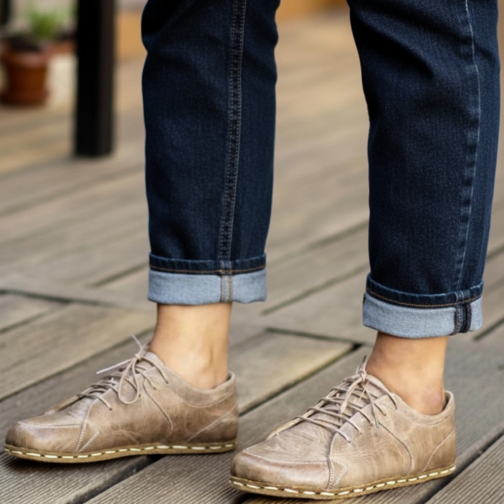 Women Barefoot Light Brown Sneakers