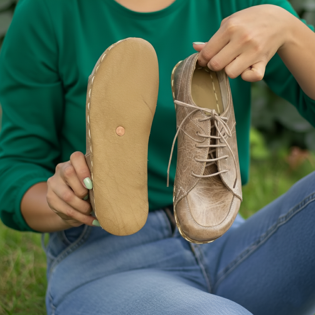 Women Barefoot Light Brown Sneakers