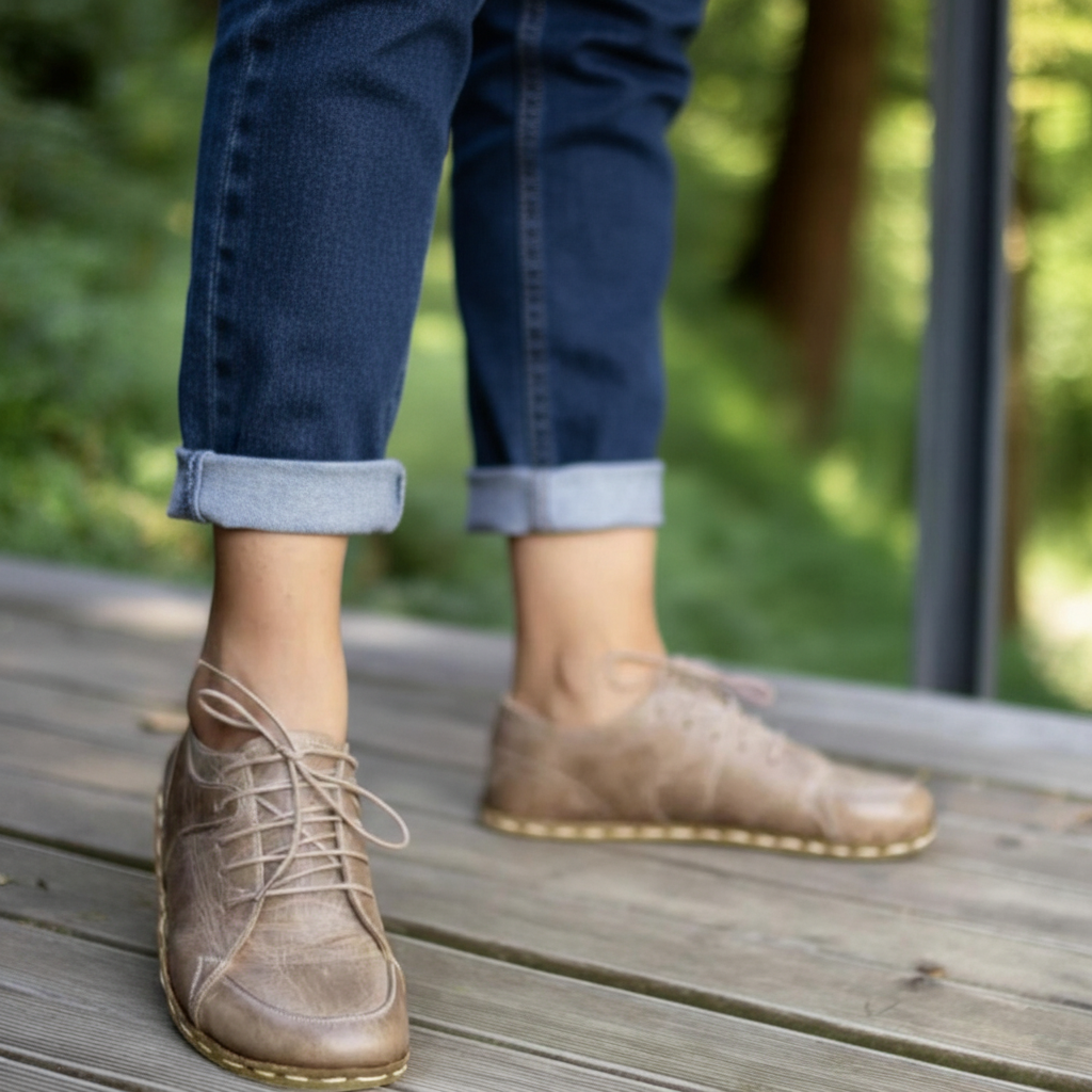 Women Barefoot Light Brown Sneakers