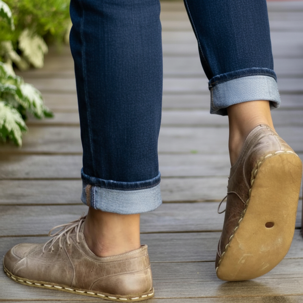 Women Barefoot Light Brown Sneakers