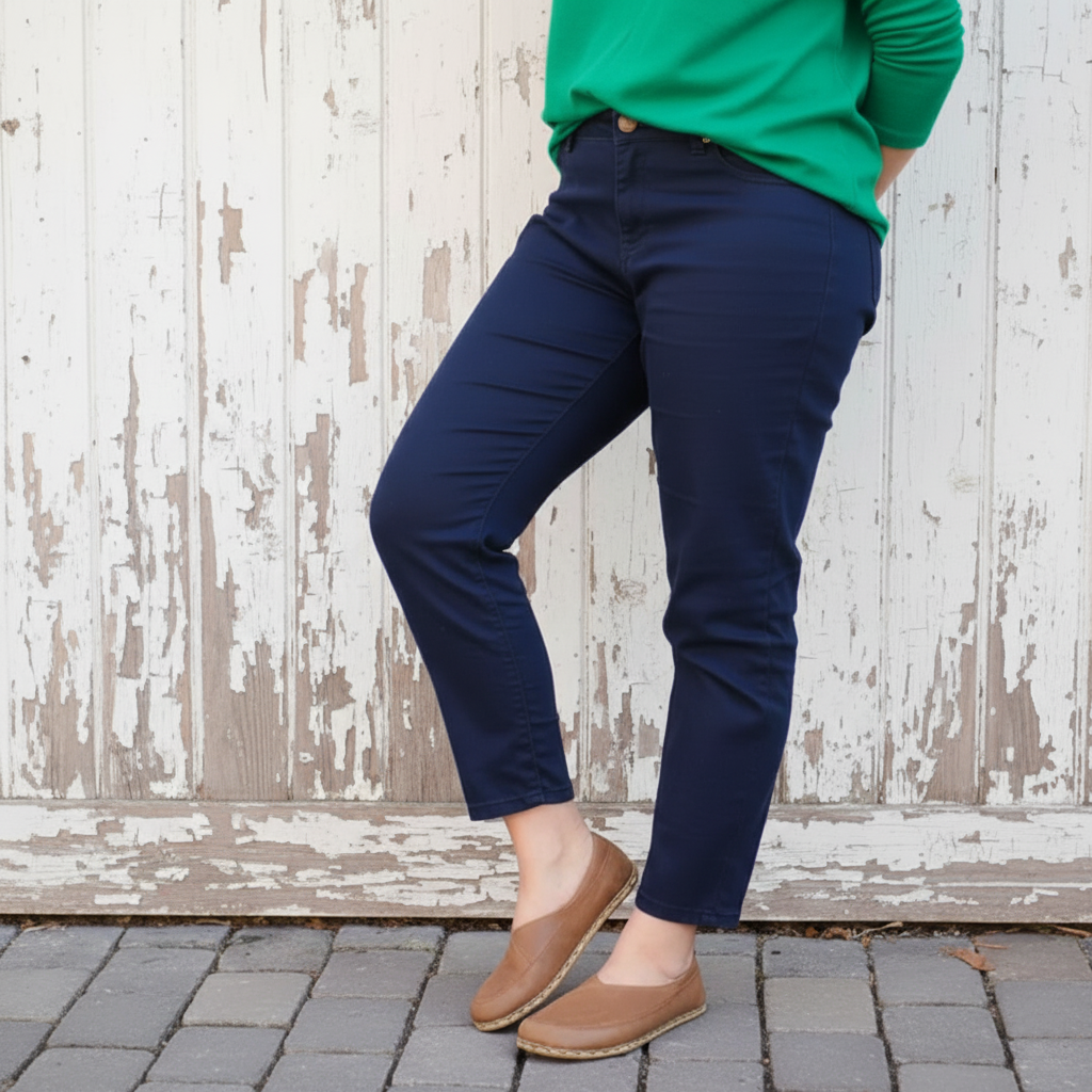 Women Barefoot Matte Brown Cross Ballet Flats