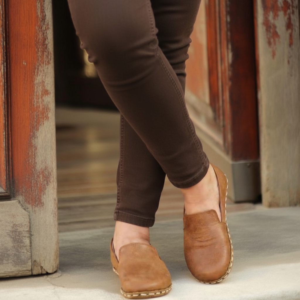 Women Barefoot Matte Brown Loafers