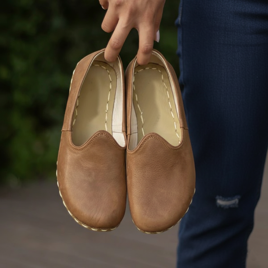 Women Barefoot Matte Brown Slip On Shoes