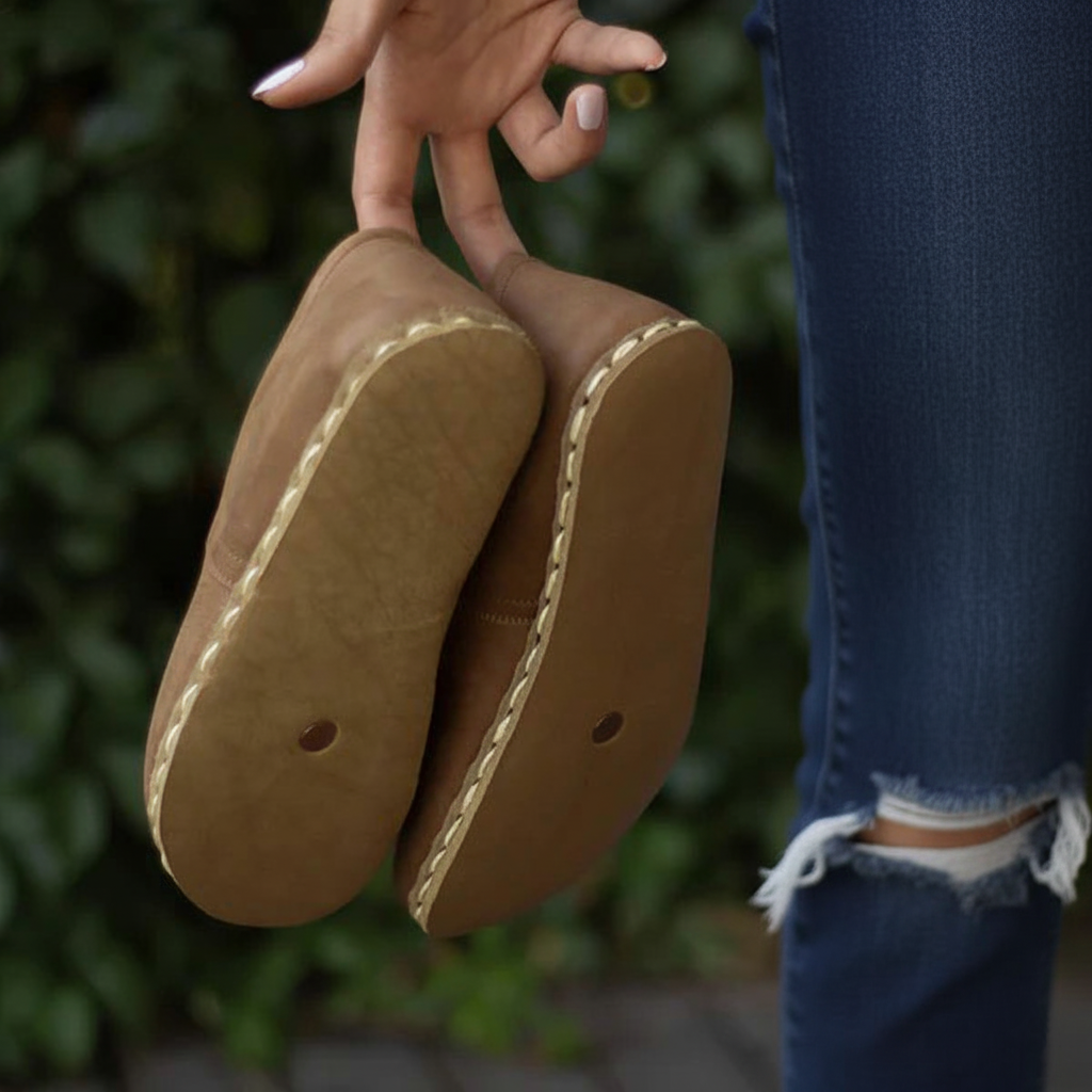 Women Barefoot Matte Brown Slip On Shoes
