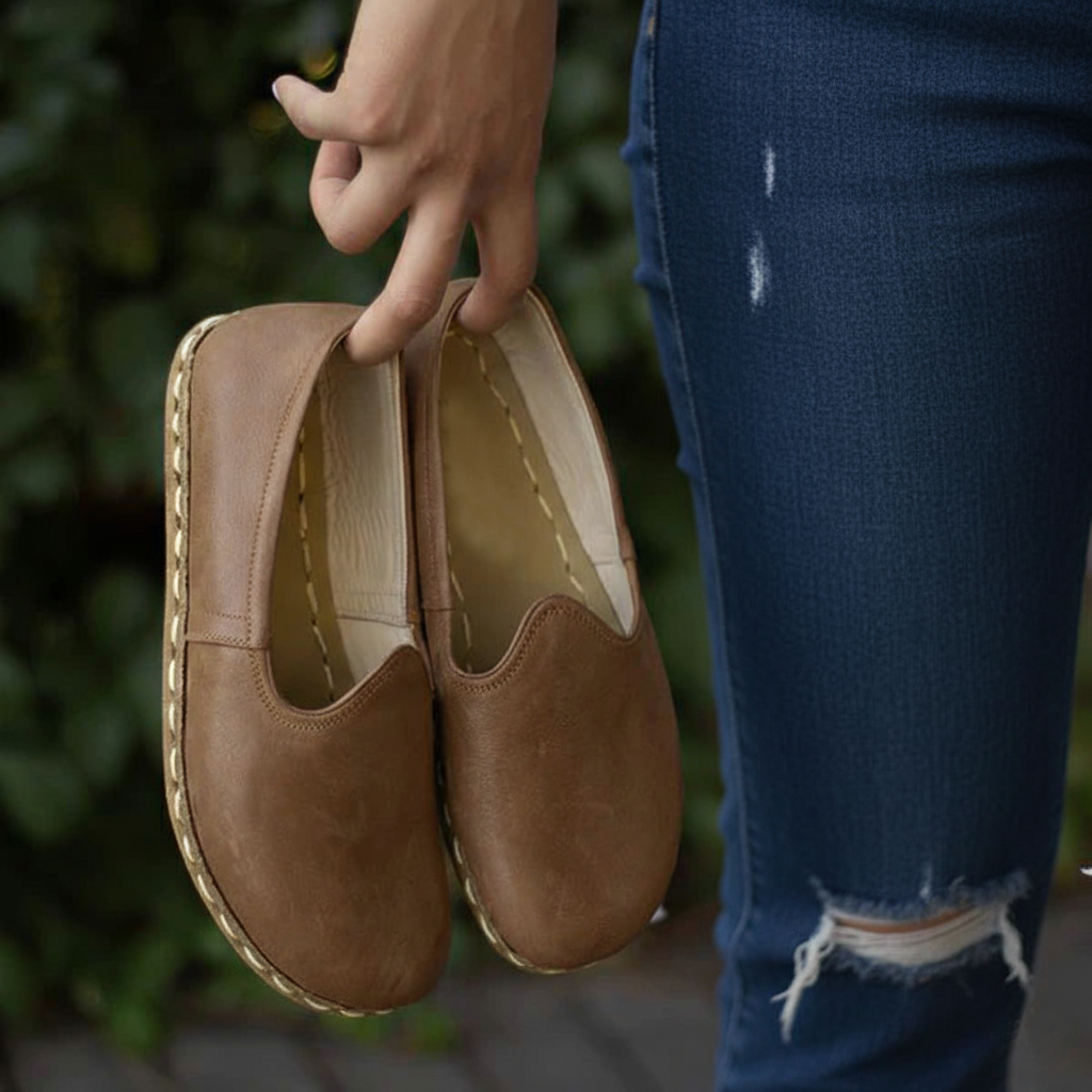 Women Barefoot Matte Brown Slip On Shoes