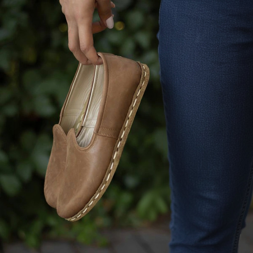 Women Barefoot Matte Brown Slip On Shoes
