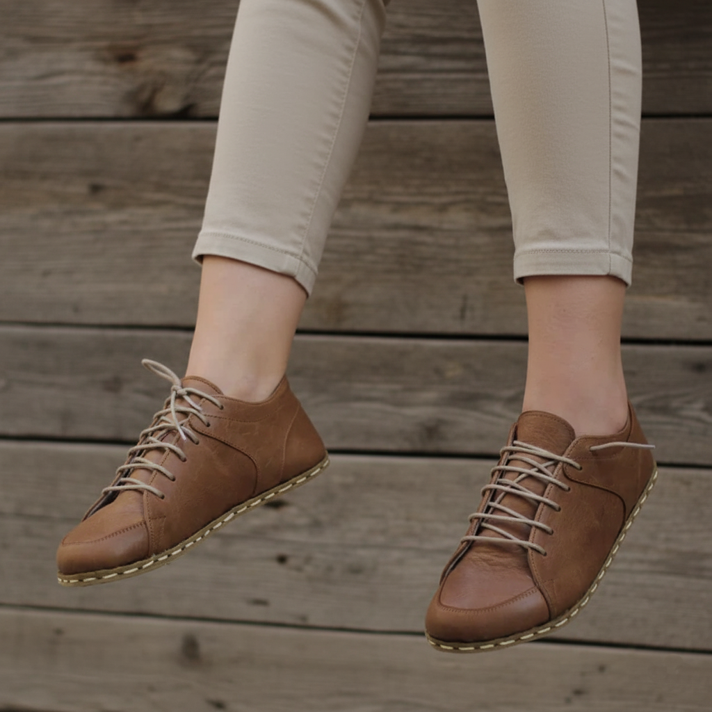 Women Barefoot Matte Brown Sneakers