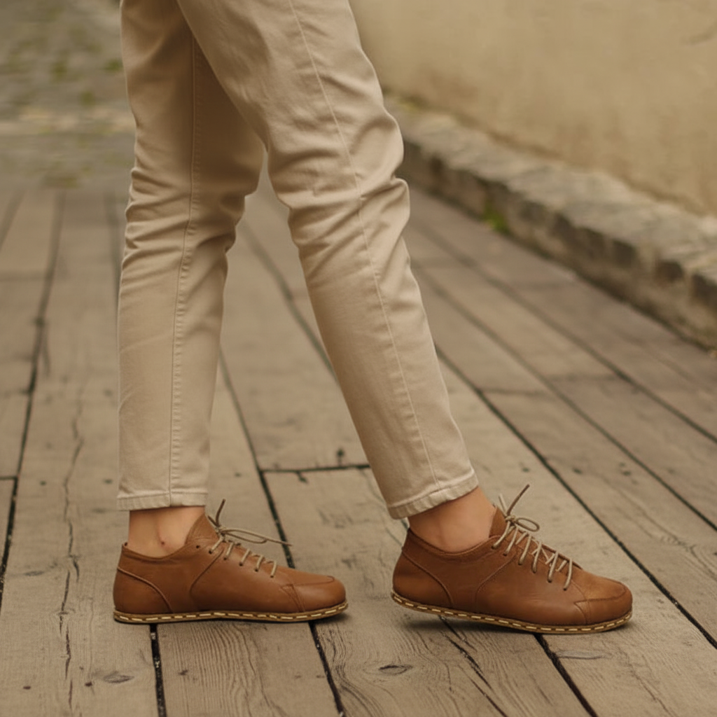 Women Barefoot Matte Brown Sneakers