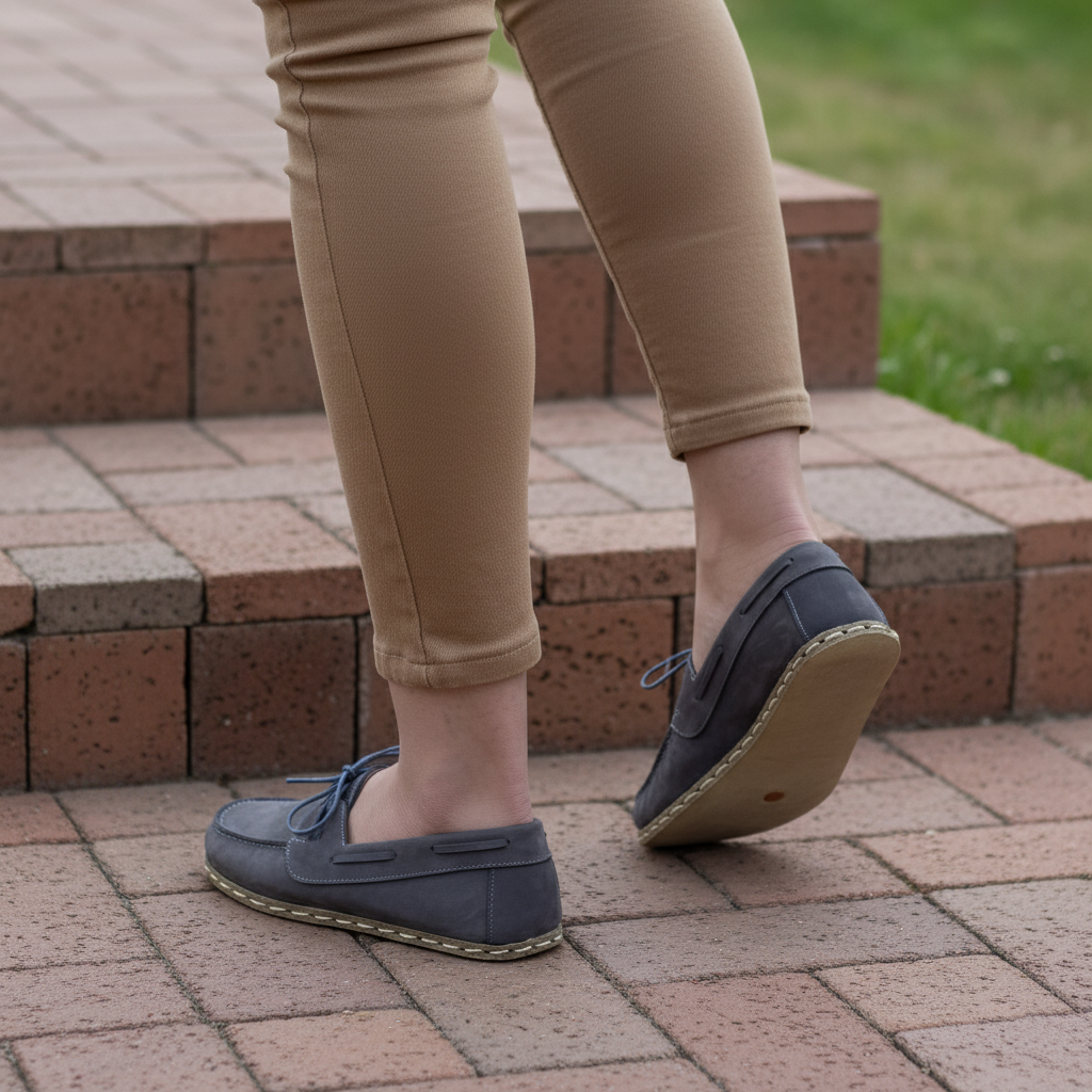 Women Barefoot Nubuck Gray Boat Shoes