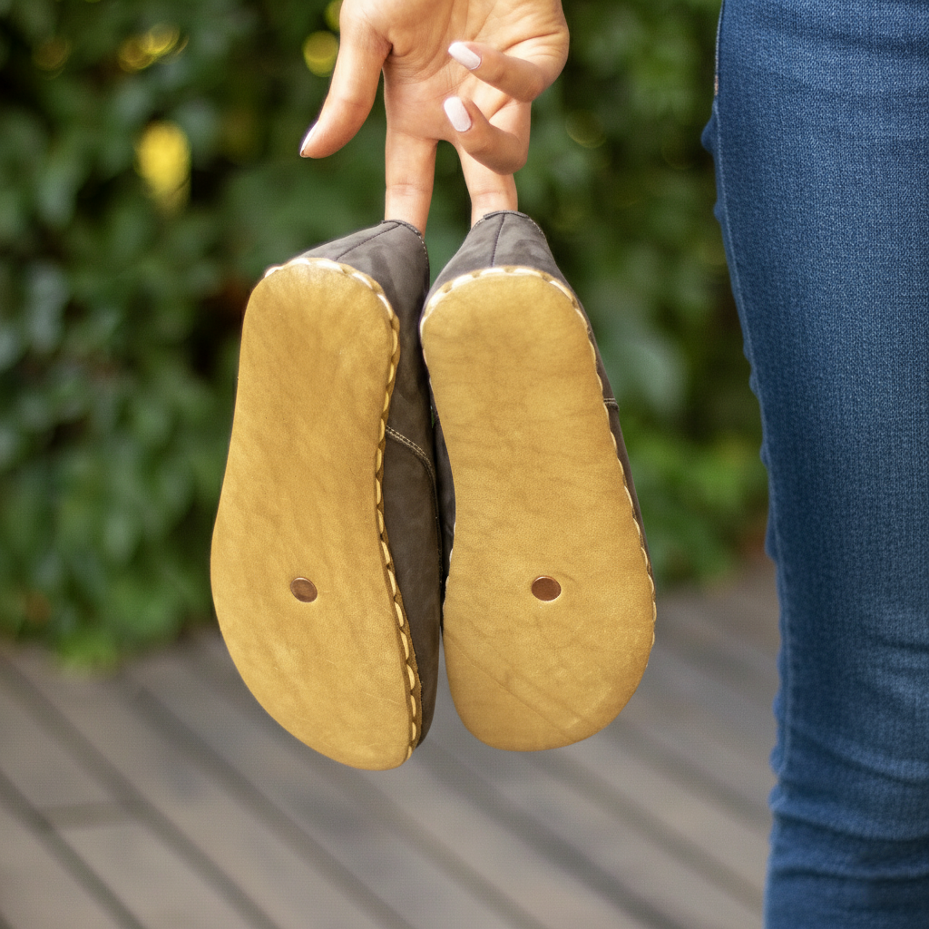 Women Barefoot Nubuck Gray Oxford Shoes