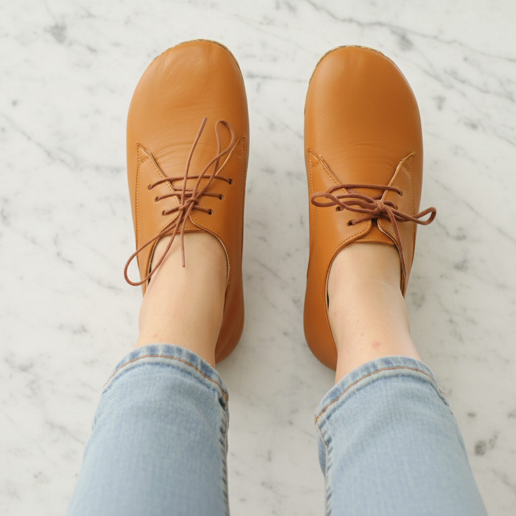 Women Barefoot Cocoa Brown Oxford Shoes