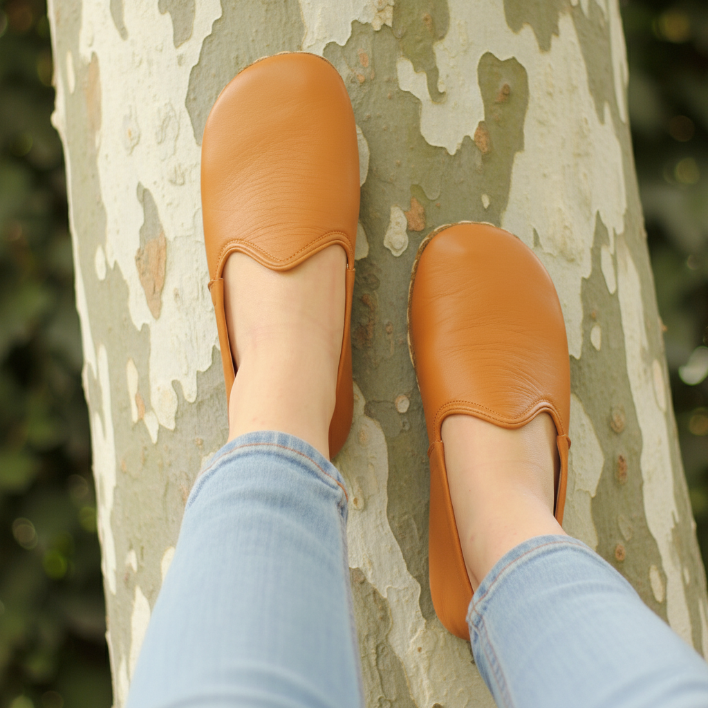 Women Barefoot Orange Slip On Shoes