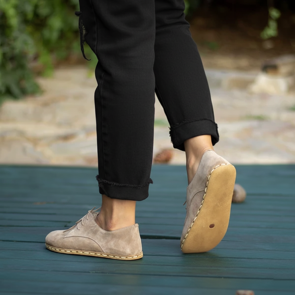 Women Barefoot Suede Brown Oxford Shoes