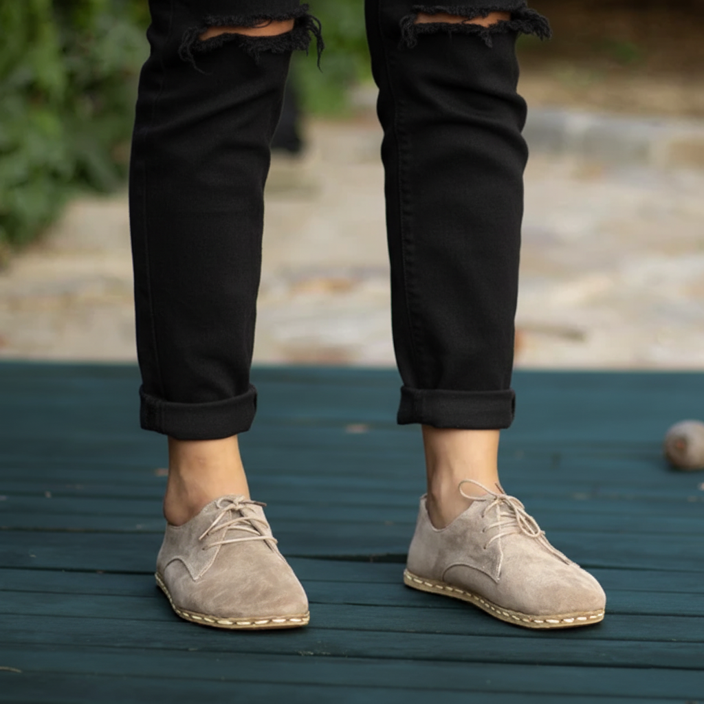 Women Barefoot Suede Brown Oxford Shoes