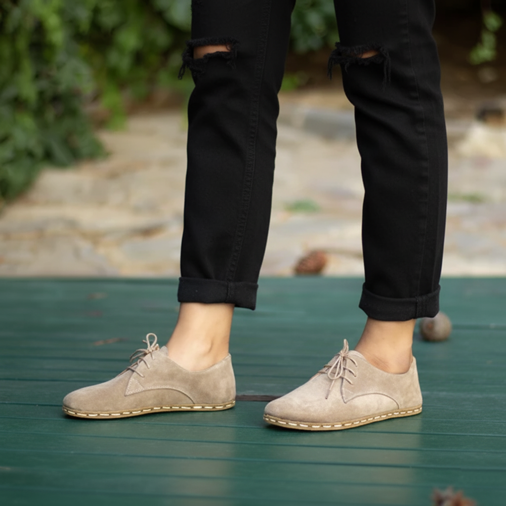 Women Barefoot Suede Brown Oxford Shoes