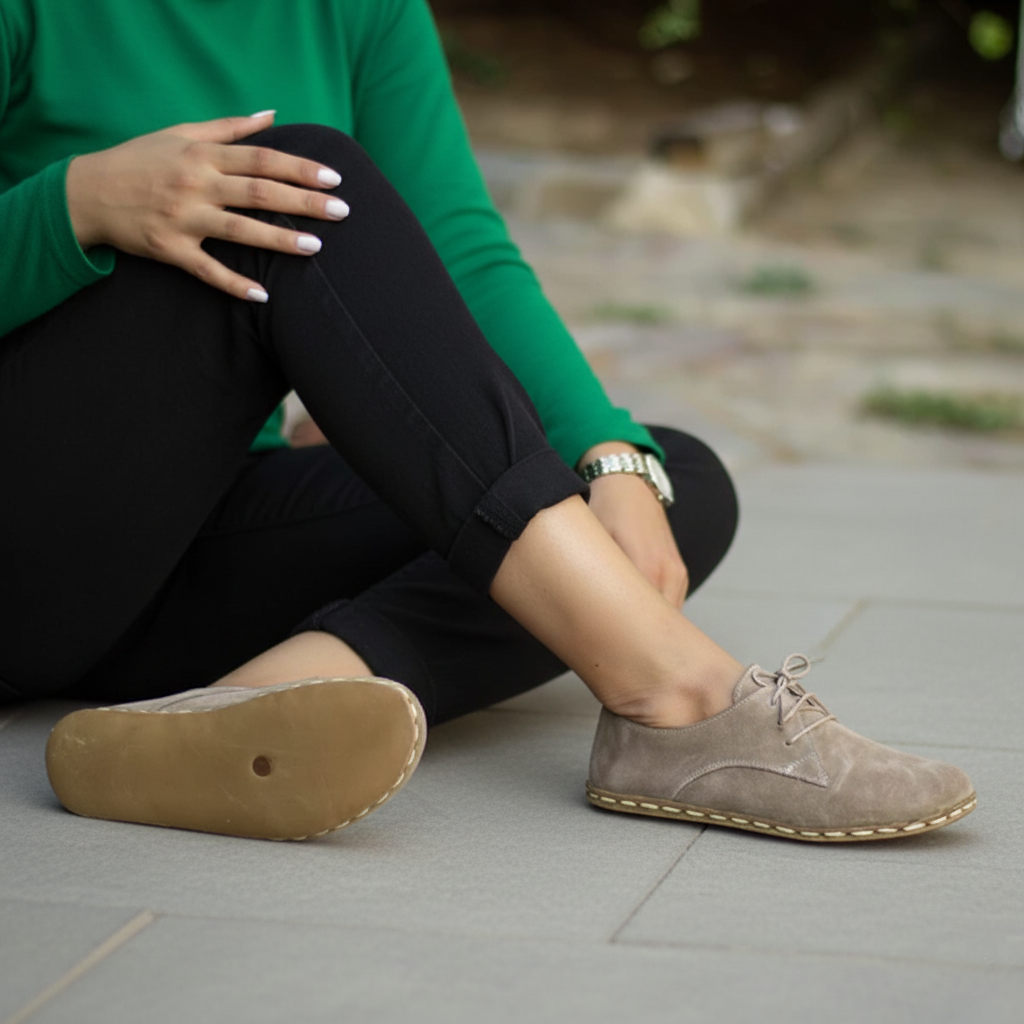 Women Barefoot Suede Brown Oxford Shoes