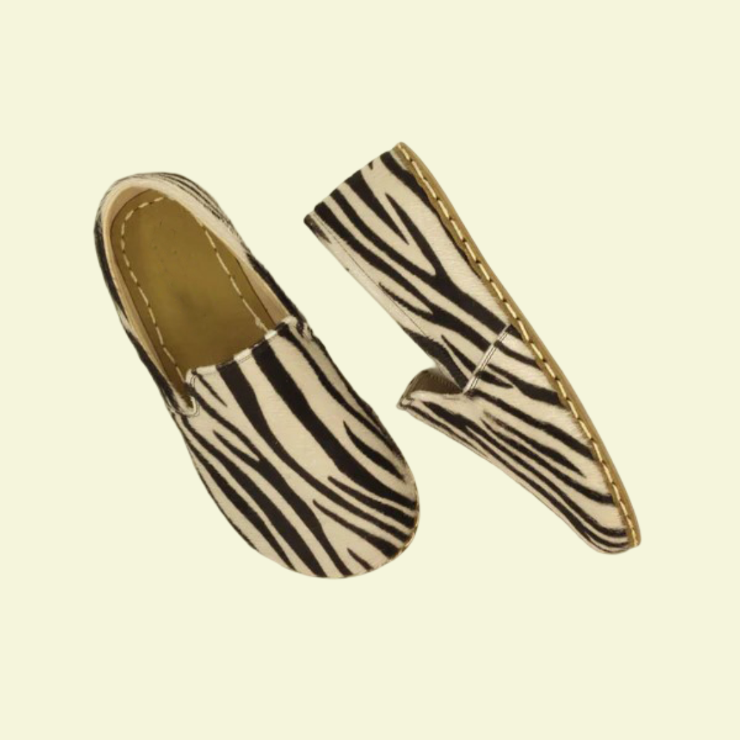Women Barefoot Zebra Print Loafers