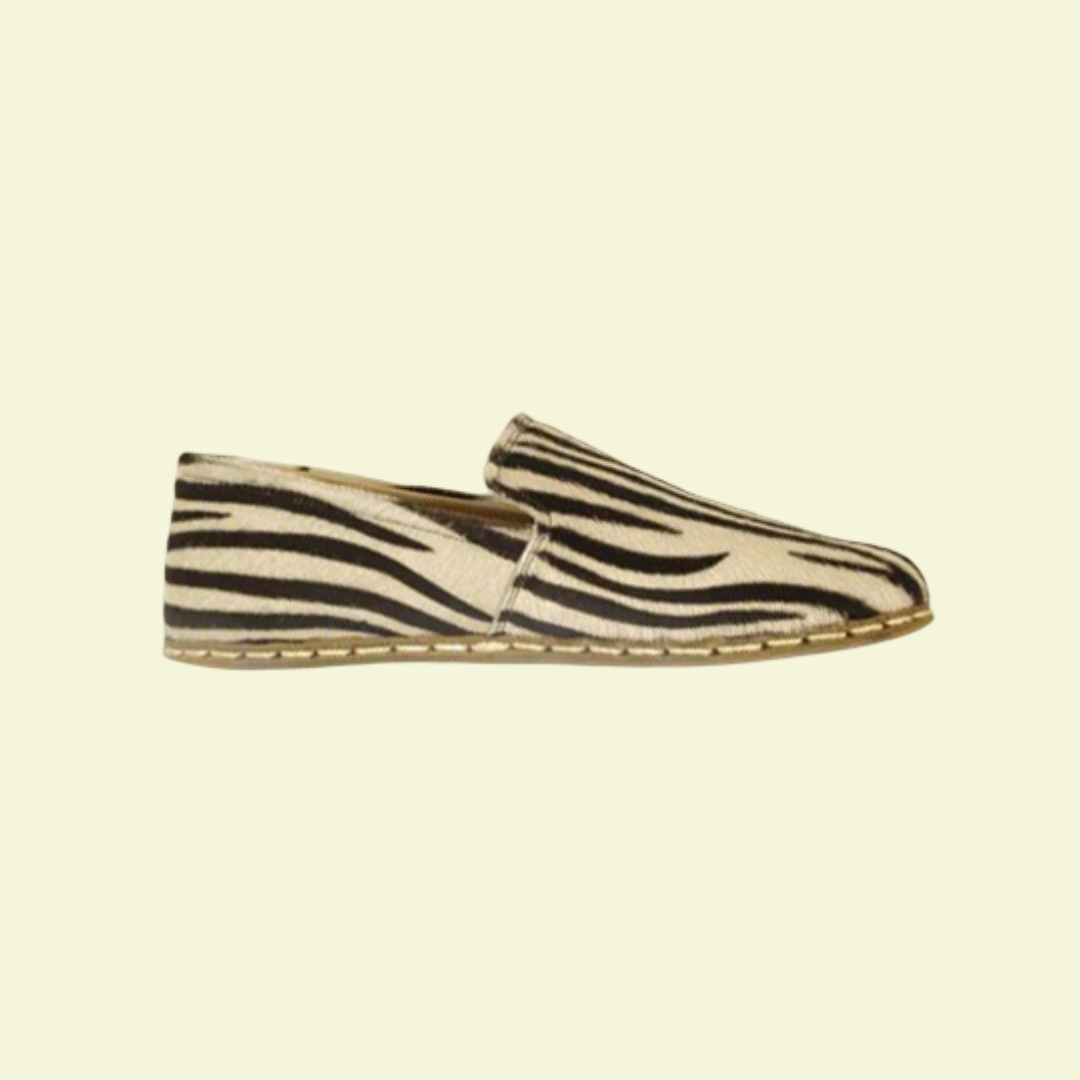 Women Barefoot Zebra Print Loafers