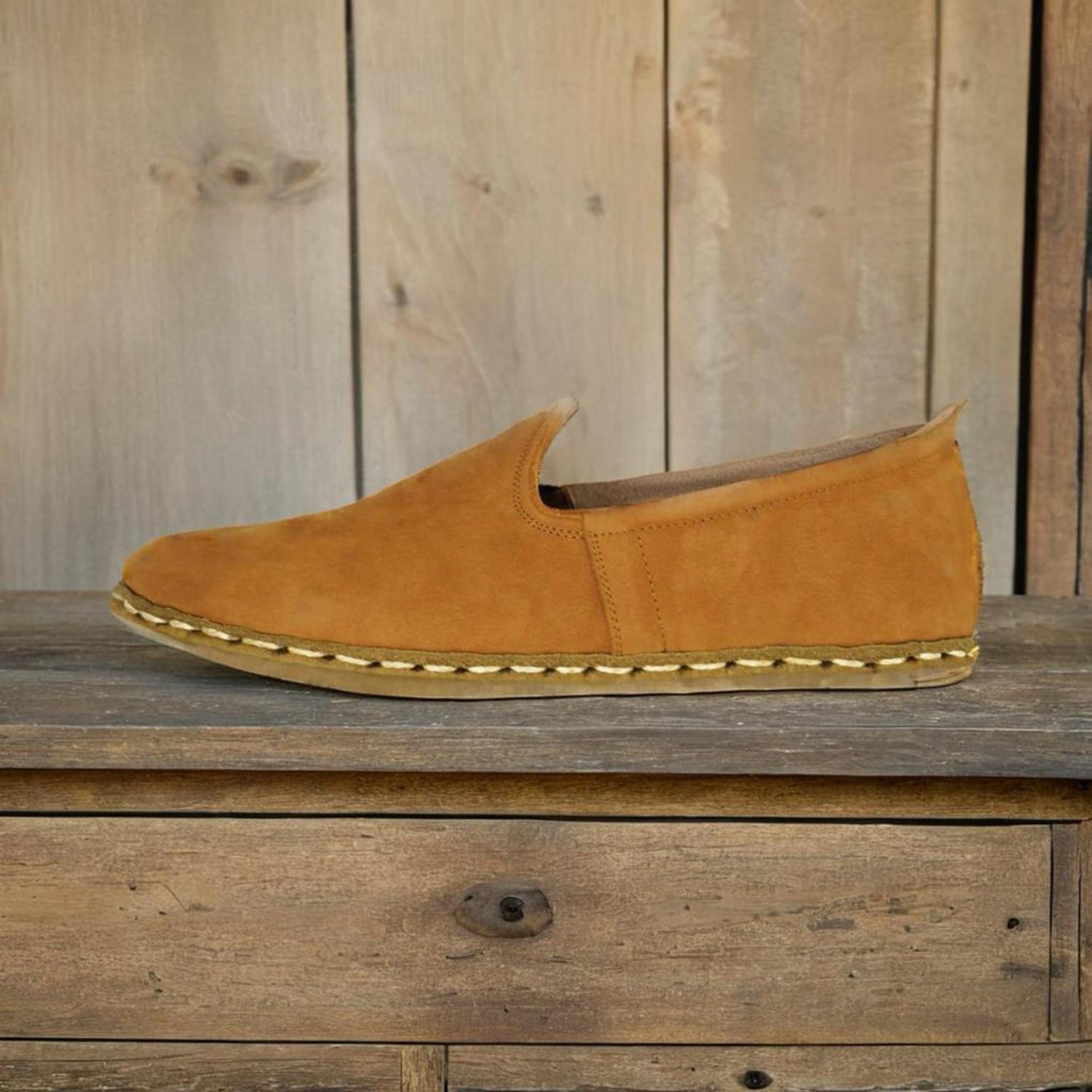 Women Nubuck Barefoot Orange Slip On Shoes
