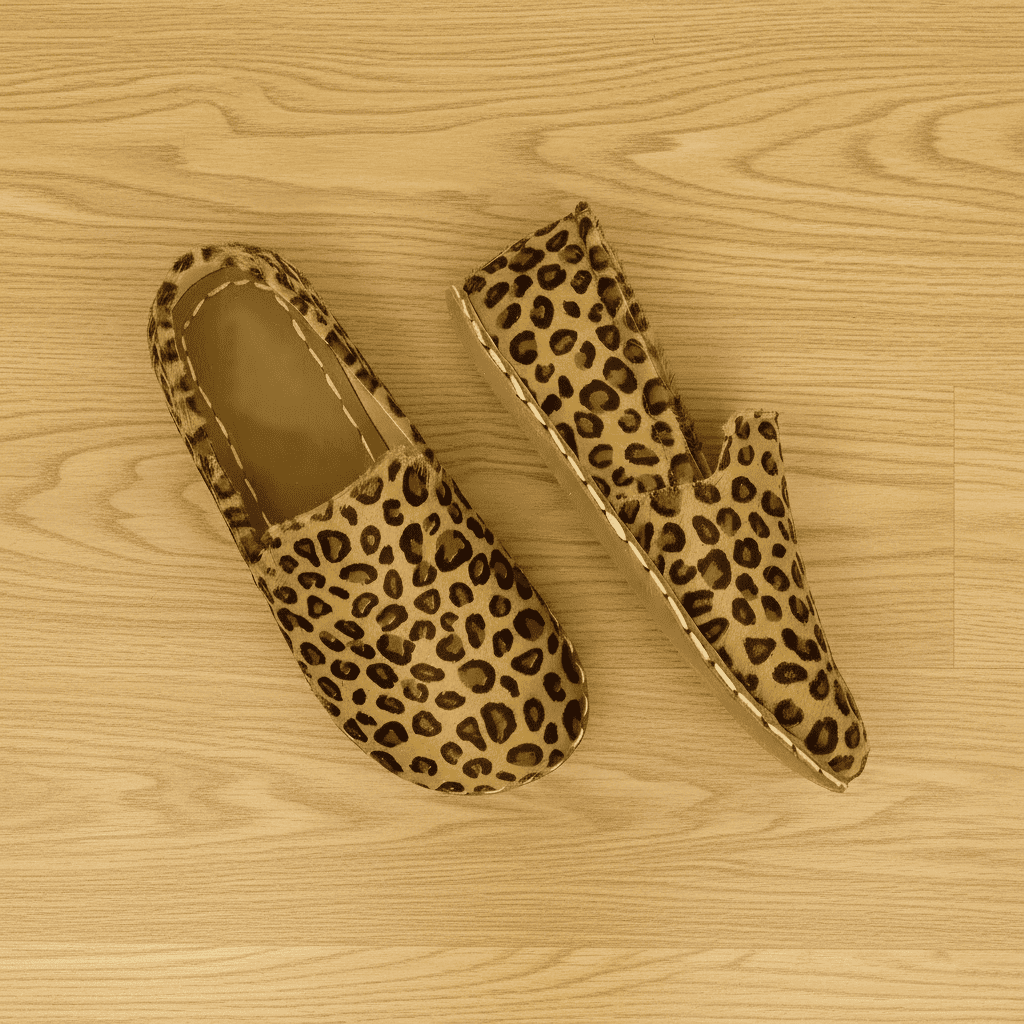 Yellow Leopard Print Barefoot Loafers Men