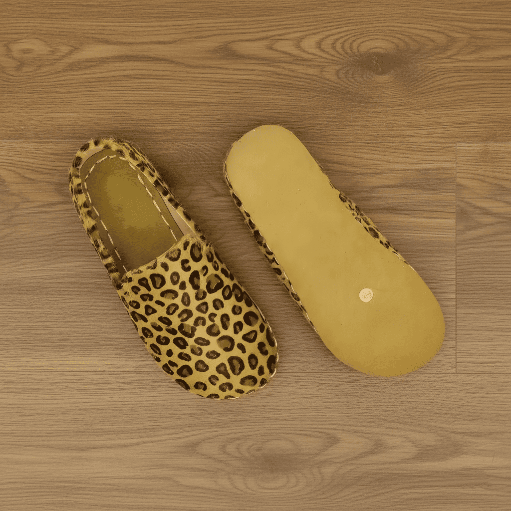 Yellow Leopard Print Barefoot Loafers Men