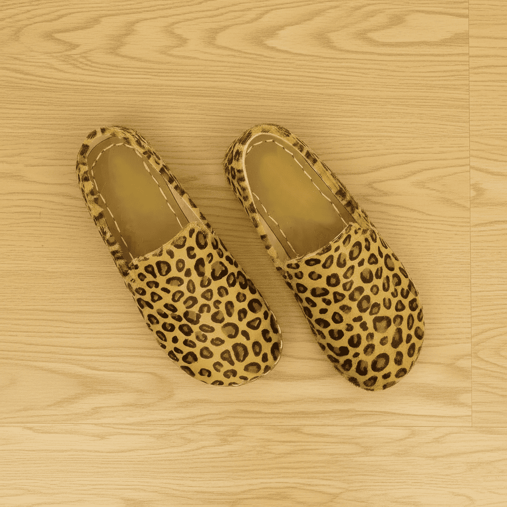 Yellow Leopard Print Barefoot Loafers Men