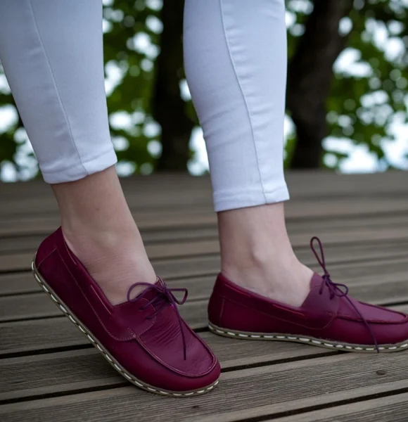Handmade-Burgundy-Barefoot-Boat-Shoes-for-Women