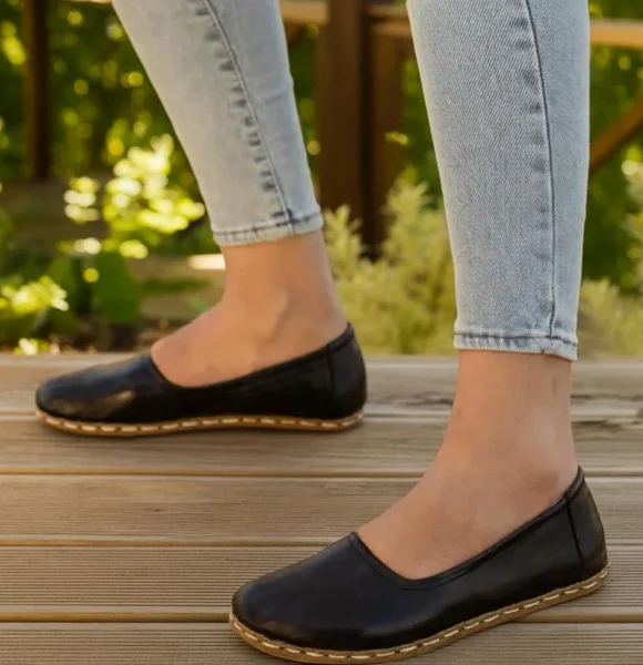 CHIC WITH Handmade Women Barefoot Black Ballet Flats