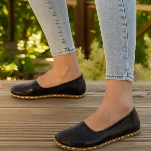 CHIC WITH Handmade Women Barefoot Black Ballet Flats