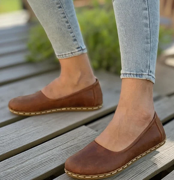Handmade-Barefoot-Brown-Ballet-Shoe-for-Women