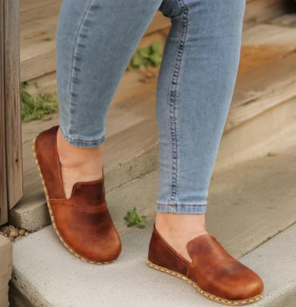 Handmade-Women-Brown-Barefoot-Loafers