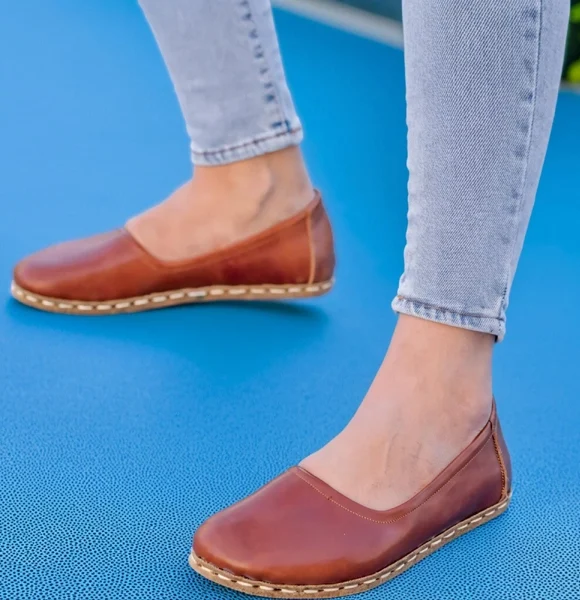 Handmade-Women-Classic-Brown-Barefoot-Ballet-Shoes-for-Women