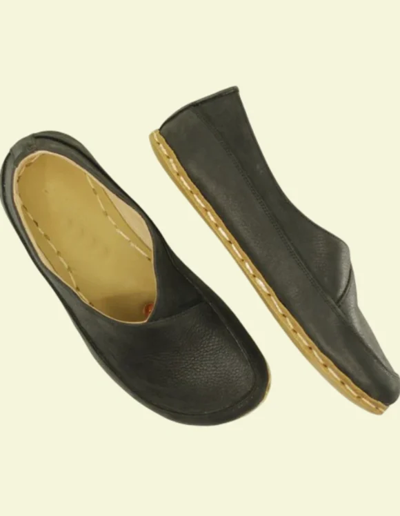 Women-Handmade-Black-Barefoot-Flat-Shoes
