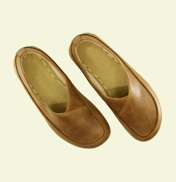 Women-Handmade-Brown-Barefoot-Flat-Shoes