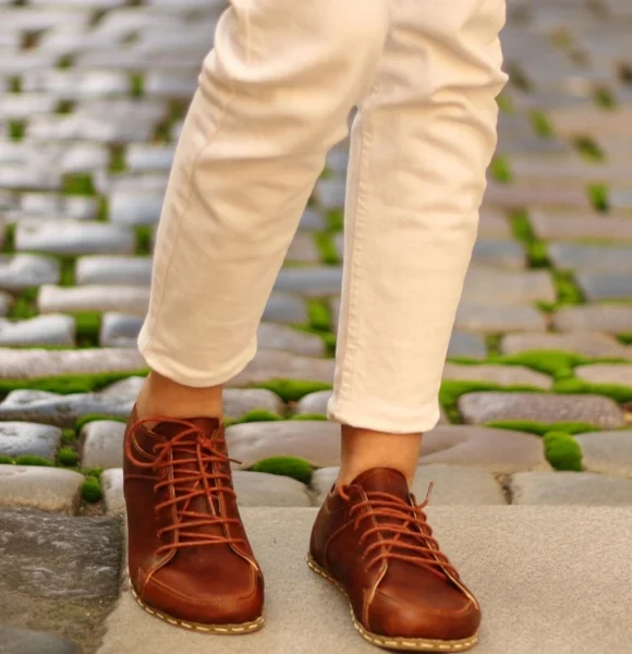 Women-Handmade-Brown-Barefoot-Sneakers