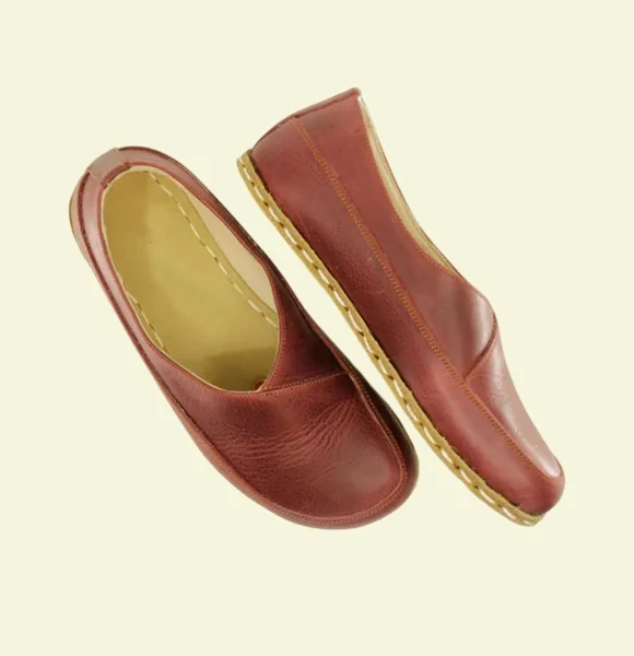 Women-Handmade-Burgundy-Barefoot-Flat-Shoes