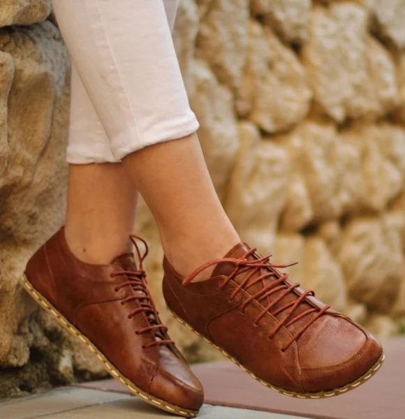 Women-Handmade-Classic-Brown-Barefoot-Sneakers