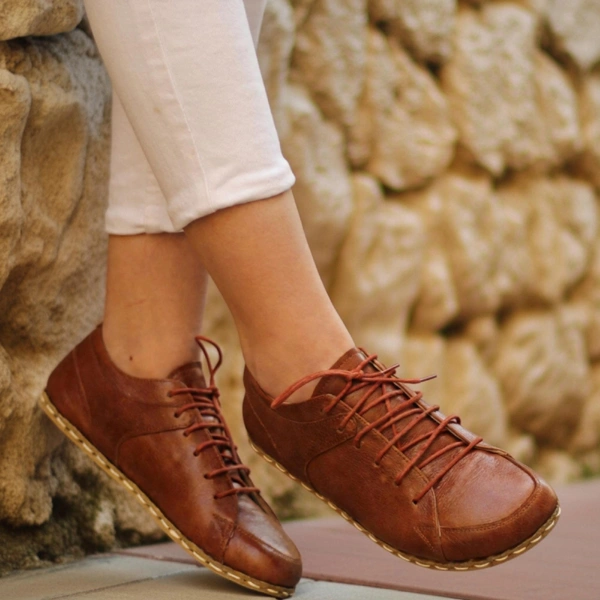 Women-Handmade-Classic-Brown-Barefoot-Sneakers