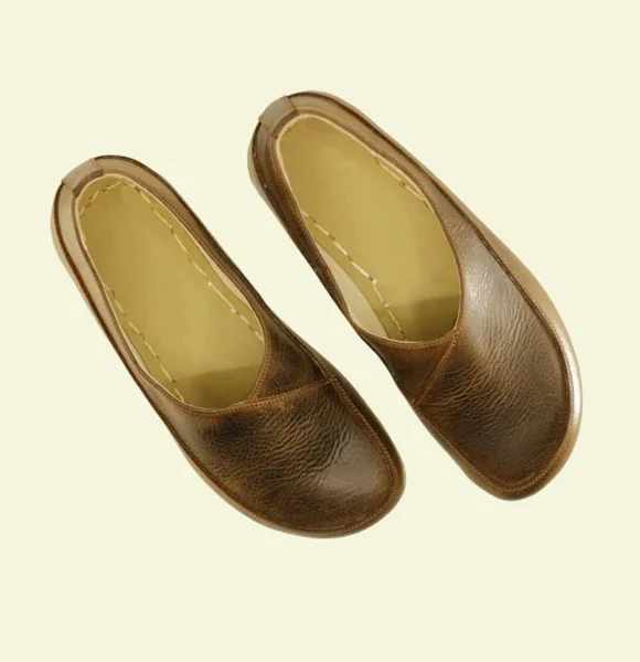 Women-Handmade-Coffee-Brown-Barefoot-Flat-Shoes