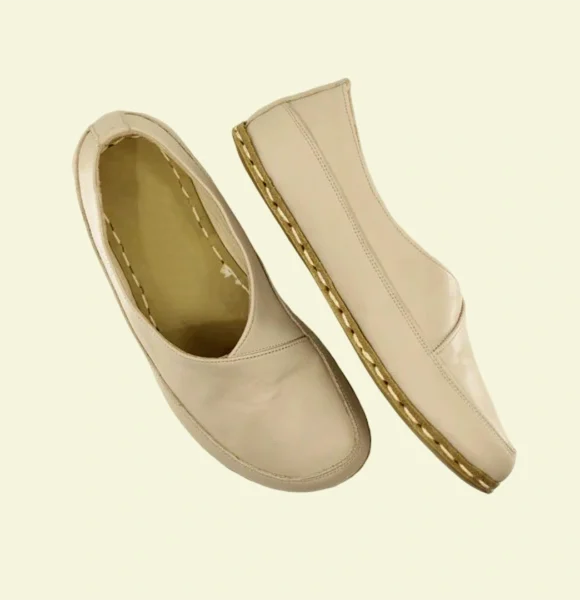 Women-Handmade-Cream-Barefoot-Flat-Shoes