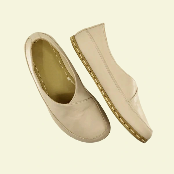 Women-Handmade-Cream-Barefoot-Flat-Shoes
