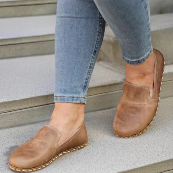 Women-Handmade-Light-Brown-Barefoot-Loafers