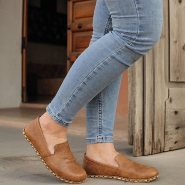 Women-Handmade-Matte-Brown-Barefoot-Loafers