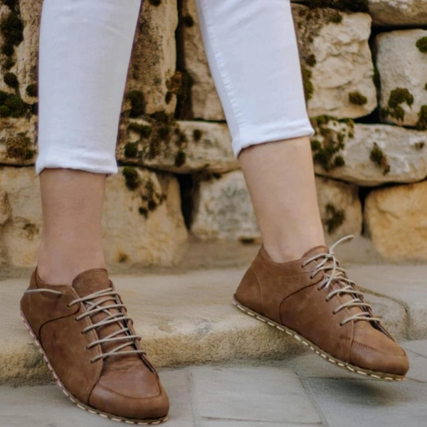Women-Handmade-Matte-Brown-Barefoot-Sneakers