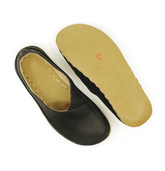 Handmade Women Black Barefoot Flat Shoes