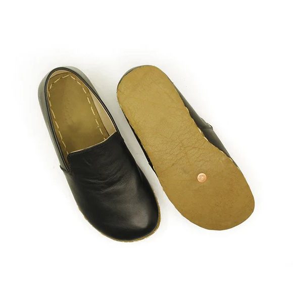 Handmade Women Black Barefoot Loafers