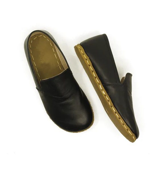 Handmade Women Black Barefoot Loafers