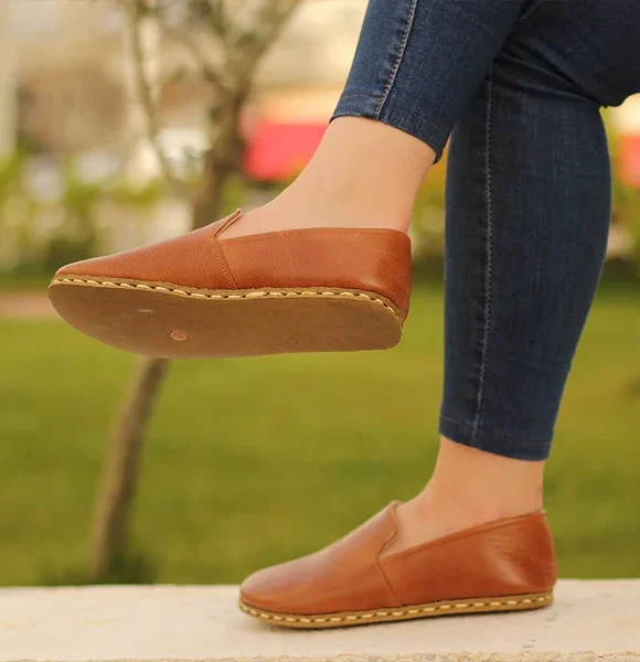 Handmade Women Classic Brown Barefoot Loafers