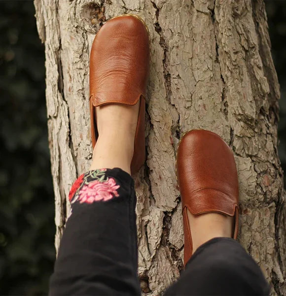 Handmade Women Classic Brown Barefoot Loafers